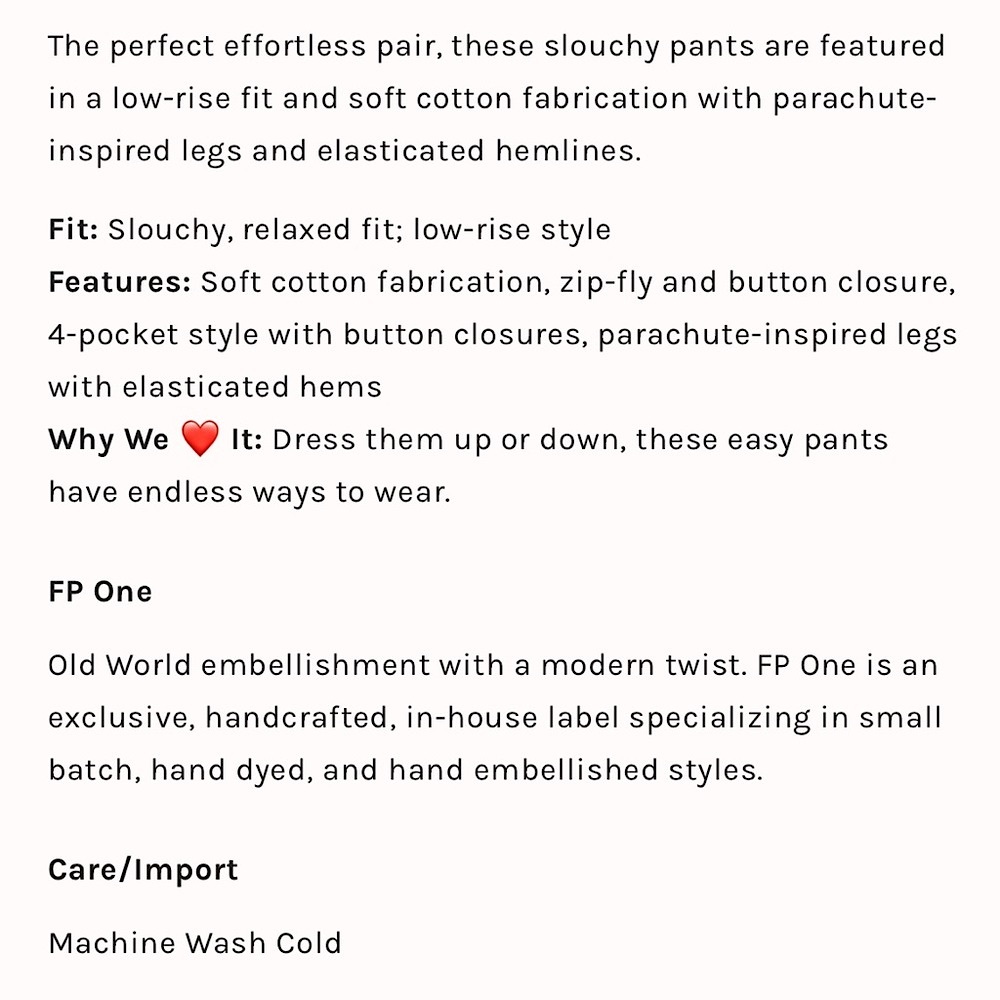 NEW Free People FP One Arlet Parachute Pants In Bay Bottom - Picture 5 of 14